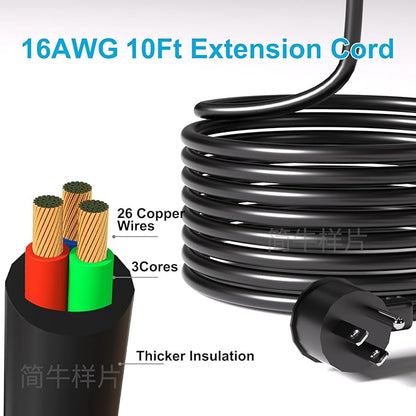 Surge Protector Power Strip/Heavy Duty 10ft Extension Cord with Multiple outlets/High Joules Protection (4800J)/18AC/1875W/15A/Usb A+C(PD20W),Flat Plug,Commercial,Industrial,Office,Home,Black