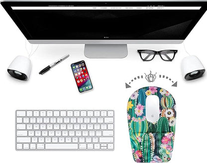 BOCHEERY Ergonomic Mouse Pad Wrist Support,Upgrade Mousepad with Massage Design,Non-Slip PU Base Desktop Mouse Pads for Pain Relief, Computer, Office & Home,12 x 8 in（F-Abstract Cactus）