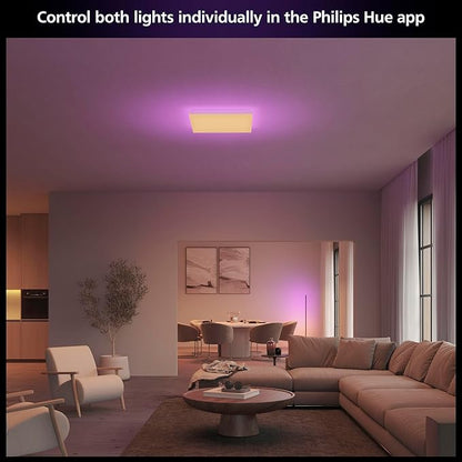Philips Hue Datura Smart Ceiling Panel (Square 123.6in x 123.6in) White & Color Light, Bluetooth Compatible, Voice Control with Alexa, Apple Home & Google Assistant