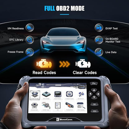2026 BOSSCOMM IF745 OBD2 Scanner, All Systems Car Code Reader Scan Tool with 6 Resets, ABS Bleeding/Oil/EPB/SAS/Throttle/Battery, Car Scanner Diagnostic Tool for All Vehicles, Lifetime Free Update