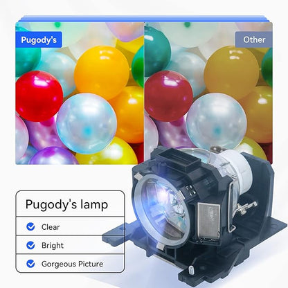 Pugody Quality DT00891 Replacement Projector Lamp Bulb for Hitachi CP-A100 ED-A100 ED-A110 CP-A101 CP-A100 CP-A100J CP-A101 ED-A100 ED-A100J ED-A110 ED-A110J HCP-A7 HCP-A8 ED-A6/A7 with Housing
