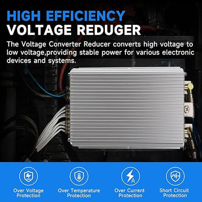 HUGEBO 60A 720W Voltage Converter Reducer 48V/36V to 12V,Converter Voltage Regulator,Waterproof Power Transformer for Golf Cart & Truck
