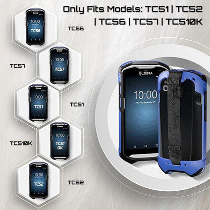 TC51 TC52 TC56 TC57 TC510K Case with Hand Strap - Protective & Ergonomic for Zebra Handheld Barcode Scanners SG-TC5X-EXO1-01 SG-TC5X-EXONHS-01 (Blue)