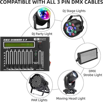 Ygybeyond DMX-C7Controller,14Channel, DMX512, Controller, Stage Lighting Equipment & Accessorie For Dj, Ktv, Large Concert, DMX Light Controller (14 channel DMX-C7)