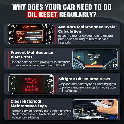 2026 BOSSCOMM IF740 OBD2 Scanner, 4 Systems ABS/SRS/Transmission/Check Engine Code Reader Scan Tool with Oil＆Throttle Resets, Car Scanner Diagnostic Tool for All Cars, Lifetime Free Update