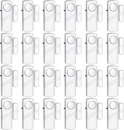 24Pack Door Window Alarms - Wireless DIY Security Sensor for Home, Burglar Alarm for Doors, Windows, Pool, Shed, Caravan, Car | Child Safety & Personal Protection Kit (W-Door Alarm shou 24pcs)