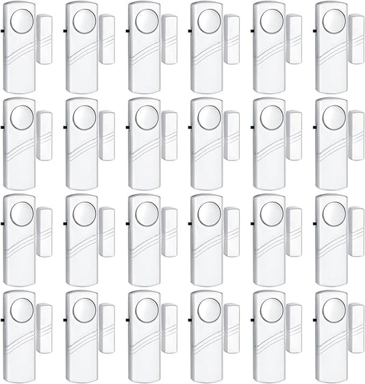 24Pack Door Window Alarms - Wireless DIY Security Sensor for Home, Burglar Alarm for Doors, Windows, Pool, Shed, Caravan, Car | Child Safety & Personal Protection Kit (W-Door Alarm shou 24pcs)