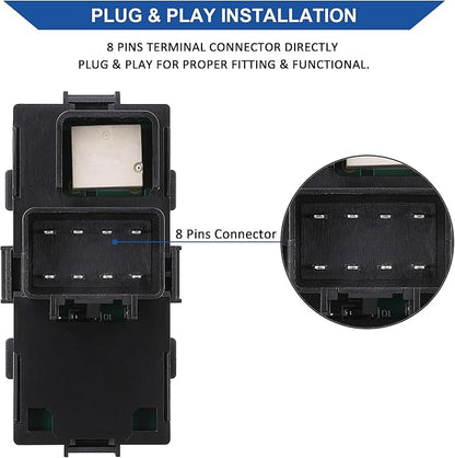 AiYiGu Driver Side Power Window Switch & 3 Pcs Passenger Window Switches, Compatible with 07-13 Chevy Silverado/GMC Sierra 1500 2500HD 3500HD/10-13 Yukon/09-16 Chevrolet Traverse/08-11 HHR