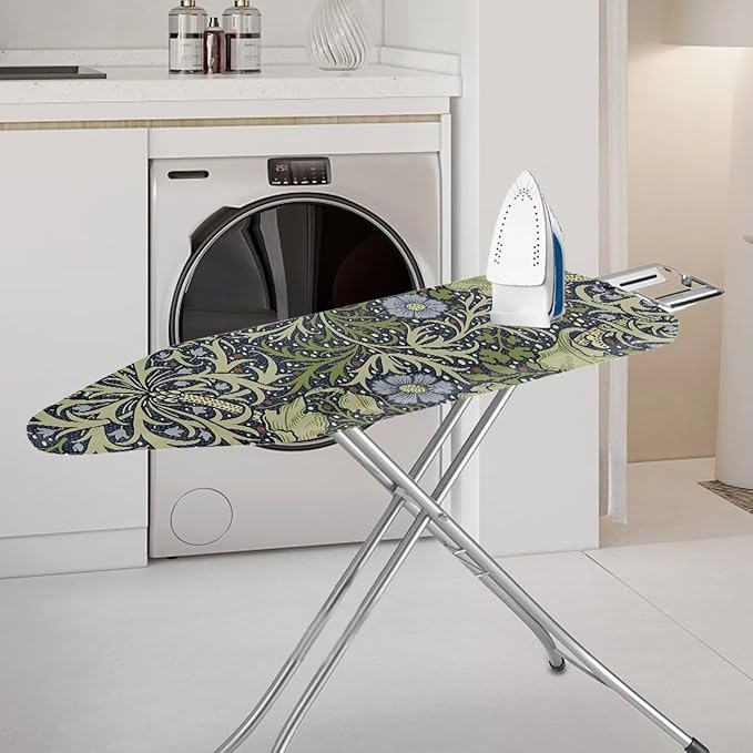 ZCFYGDX William Morris Prints Ironing Board Cover with Elastic Edge 3 Bottom Nylon Buckle Straps Breathable Resist Scorch Staining Suitable for Size-S Iron Board House Oil Paintings Art Decor