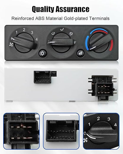 Q21-6012 HVAC A/C Heater Climate Control Module Panel Fit for Peterbilt 384 2008-2015, Cab HVAC Temperature Control Panel Switch Replace Q216012 with 3 Knobs & 2 Buttons