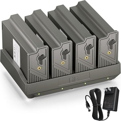 Lesaps 4Pack Rechargeable Reveal Lipo Lithium Battery Pack with Charger for Trail Camera Reveal X Gen 3.0, 2.0, X Pro 3.0, Pro, X Ultra 3.0, SK, XB, X - Upgraded LED Meter & Solar Charging