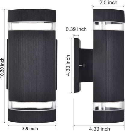 rosykite Porch Lights Outdoor Dusk to Dawn, Aluminum Outdoor Wall Light Fixture 6000K, Waterproof Wall Lamp Up and Down Lights Exterior Sconce Wall Lighting Fixture for House Doorway, ETL Listed