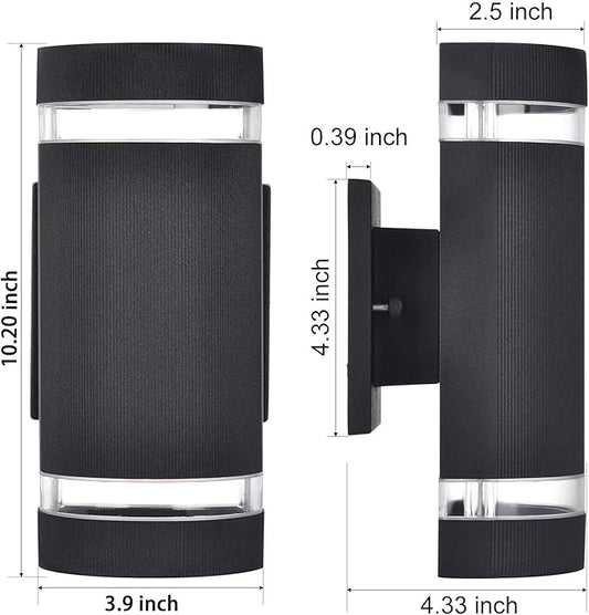rosykite Porch Lights Outdoor Dusk to Dawn, Aluminum Outdoor Wall Light Fixture 6000K, Waterproof Wall Lamp Up and Down Lights Exterior Sconce Wall Lighting Fixture for House Doorway, ETL Listed