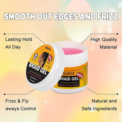 16 OZ Big Capacity Strong Hold Smoothing Gel for Twist, Locs, Braids, Edge, Cornrows - No Flake, Tames Frizz, High Shine, Easy to Use Braiding and Edge Control Gel