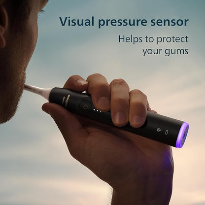 Philips Sonicare 6700 Series Electric Toothbrush - Next-Generation Sonicare Technology, Pressure Sensor, 9 Brushing Settings, SmarTimer, BrushPacer, 21-Day Runtime, Travel Case, Black, HX7411/06
