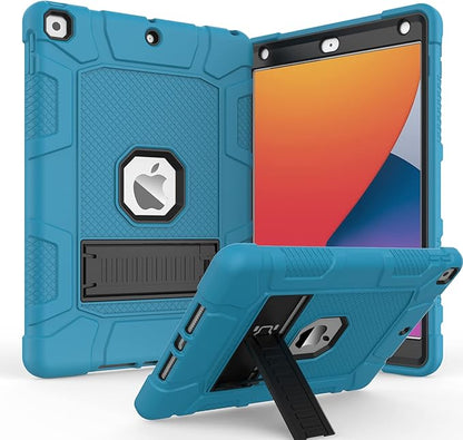 Rantice iPad 9th Generation Case, iPad 8th Generation Case, iPad 7th Generation Case, Hybrid Shockproof Drop Protection Cover with Kickstand for iPad 10.2'' 2021/2020/2019 Released (Steel Blue+Black)