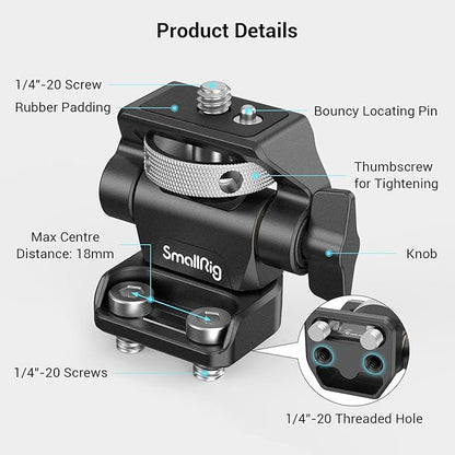 SmallRig Monitor Mount Swivel 360° and Tilt 180° Adjustable Bracket with 1/4"- 20 Screws for 5" and 7" Monitor