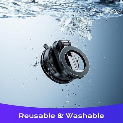Magnetic Car Phone Holder,360° Rotation Strong Suction Car Phone Mount Detachable Vacuum Suction Phone holder Foldable Cellphone Stand for iPhone 16 15 14 13 12 Series and All Magsafe Smartphones