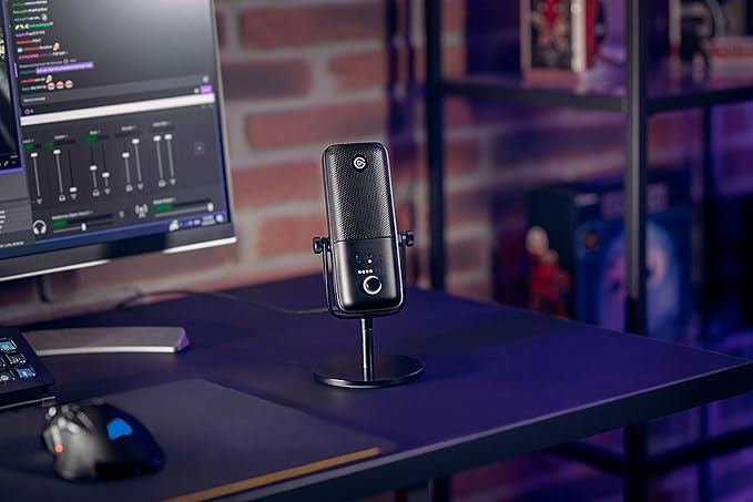 Elgato Wave:3 - Premium Studio Quality USB Condenser Microphone for Streaming, Podcast, Gaming and Home Office, Free Mixer Software, Sound Effect Plugins, Anti-Distortion, Plug ’n Play, for Mac, PC