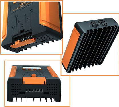 iSunergy 120A 180V MPPT Solar Charge Controller 12V/24V/36V/48V Auto, Heat-Dissipating Metal Housing, Dual Fans, and LCD Display, for LiFePO4, Gel, Lithium, SLD, FLD, and Ternary Battery