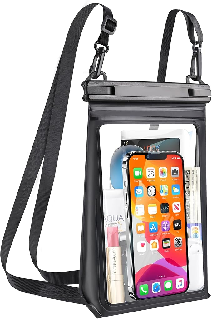 Large Waterproof Phone Pouch, Floating Dry Bag for iPhone 14 13 12 11 Pro Max Galaxy S22 S21 Large Capacity Waterproof Bag Sunscreen Glasses Storage Universal Dry Pouch for Swimming Rafting Boating