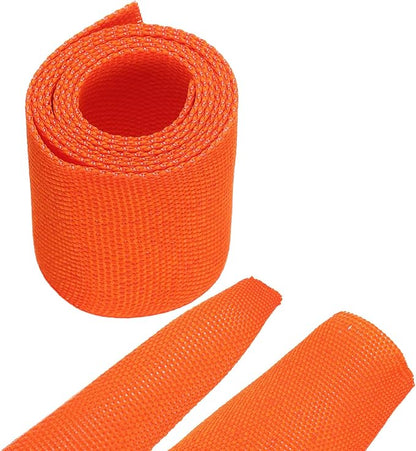 MECCANIXITY Braided Cable Sleeves Heat Shrinkable Fabric Sleeving, 1 3/8" 3ft Orange 2:1 Ratio Heat Shrinkable Cord Protector for Harness Cable, Network Cable Protection, Cable Management