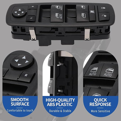 AMICAREP Master Power Window Switch Driver Side Compatible with 2012-2019 Dodge Grand Caravan Chrysler Town & Country 3+0 Pin Replaces# 68110871AA 68298871AA