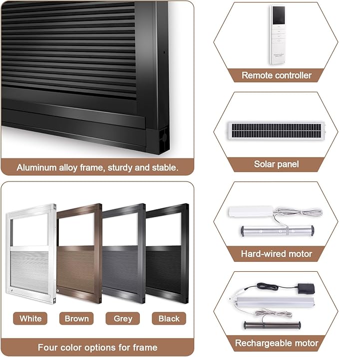 LEXEN Smart Bottom Up Honeycomb Shades - WiFi Enabled Motorized Cellular Blinds Compatible with Alexa/Google Home Easy Install Blackout Honeycomb Blinds with Aluminum Frame Customize Size-Black