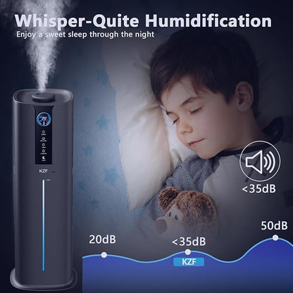 9L Smart Humidifiers for Bedroom Large Room, 2.3Gal Cool Mist Top Fill Diffuser App & Remote Control, 3 Mist Modes, Quiet Humidifier for Home Office Plant (Black)
