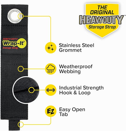 Heavy-Duty Wrap-It Storage Straps (Assorted 12 Pack) - Hanging Extension Cord Organizer for Cable Management and Storage on Garage Wall, RV Gadgets and Appliances