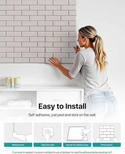 Soundsbay Soundproof Wall Panels, Acoustic Panels Self Adhesive, 18 Pack Sound Proof Foam Panels for Wall, Brick Acoustic Wall Panels for Wall, Office,Reccording Studio, Ceiling 12" X 12" X 0.4" Beige