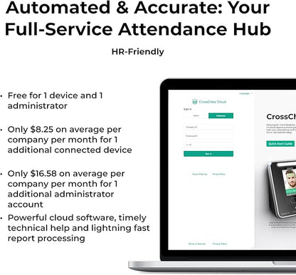 ANVIZ Time Clocks for Employees Small Business - Forever Free Cloud Software - FacePass 7 Pro Biometric Clock in and Out Machine - Support Door Access - Face + RFID + Pin Punching, FacePass 7 Pro