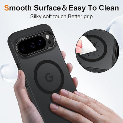 Magnetic for Google Pixel 10 Pro XL Case, [Military Grade Drop Protection] [Compatible with MagSafe] Shockproof Slim Translucent Matte Anti-Slip for Women Girls Men Case, Black