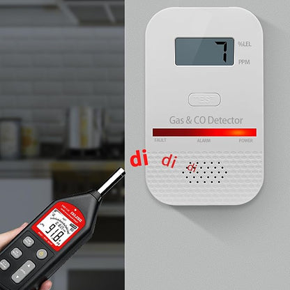 4PCS 2-in-1 Carbon Monoxide and Combustible Gas Detectors Combination, Plug in Co Leak Detector LNG LPG Monitor for Home Travel RV Essentials, Sound Alarm Over 85dB, 50-Feet Detection Range