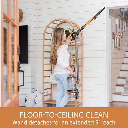 Kenmore DU4080 Featherlite Lift-Up Bagless Upright Vacuum 2-Motor Power Suction Lightweight Carpet Cleaner with HEPA Filter, 2 Cleaning Tools for Pet Hair, Hard Floor, Orange