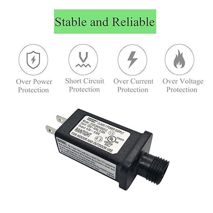 4.5V LED Controller LED Transformer Class 2 Power Supply, IP44 Waterproof Low Voltage Transformer US Plug for Christmas Light, String Light (4.5V 0.6A 2Packs)