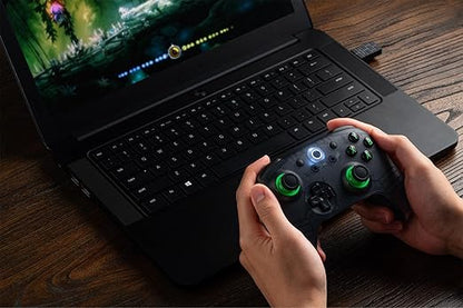 8BitDo Ultimate 2C Wireless Controller for Windows PC and Android, with 1000 Hz Polling Rate, Hall Effect Joysticks and Triggers, and Remappable L4/R4 Bumpers (Transparent Black)