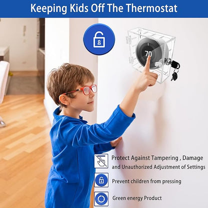 Young Dance Thermostat Lock Box with Key Thermostat Cover Universal Thermostat Lock Box Clear Small Thermostat Guard for Wall Thermostats for All Type Nest Thermostat 4.72''*4.53''*1.97'' or Smaller