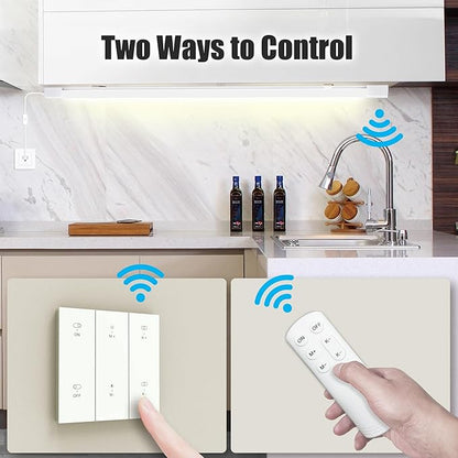 ONIDEK Under Cabinet Lights with Plug. 3000K-6500K Dimming and Color. with Wireless Control Panel and Remote Control.18W 1800LM for Garage, Kitchen, Bathroom, Closet, Office (24 inch)