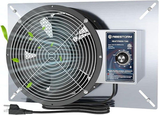 Abestorm 720CFM Crawlspace Ventilation Fans IP-55 Grade Basements Stainless Steel Vent Fan 10 inches Ventilator Fan with Freeze Protection Thermostat Dehumidistat for Crawlspace Attic Garage Exhaust