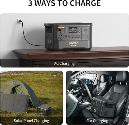 pecron Portable Power Station F3000LFP, 3072Wh Solar Generator, 3600W LiFePO4 Battery Home Backup, Fast Charging Lithium Battery with 100W USB-C Output for Home, Camping, RV, Emergency