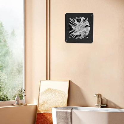 XUFOPLY 8 Inch Exhaust Fan, 110V 80W Wall Mounted Vent Fans 2600RPM Kitchen Bathroom Windows Fan Metal Extractor Fan for Attic, Garage, Window Ventilation (Black, 8 Inch)