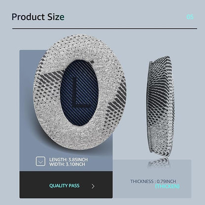 Cooling-Gel QuietComfort 35 / QC35 ii Replacement Ear Pads for Bose Headphones, Also Fit for Bose QC45 QC35 QC25 QC2 QC15/ Around-Ear 2 AE2i AE2w/ SoundTrue & SoundLink Series, Dark Blue