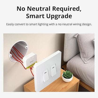 SONOFF MINI Duo-L Zigbee Smart Switch – No Neutral Wire, Zigbee 3.0, Dual Channel, Compact Design, Works with Alexa, Google Home