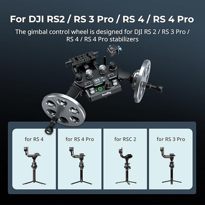 SmallRig Gimbal Control Wheels for DJI RS2 / RS 3 Pro/RS 4 / RS 4 Pro/RS 5 | Intuitive Control | Adjustable Damping | Dual Power Supply, for Heavy Duty Tripod - 4525