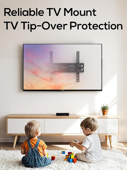 IWORKBOARD 40 50 55 inch Tilting TV Wall Mount for 24-65 '' TVs, Low Profile TV Mount, Ultra Slim Wall Mounts TVs Bracket, Max VESA 400x400mm, 99 lbs & 16 inch Studs, Fit Most 32+ 42 43 45 Screen