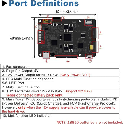 GeeekPi UPS Gen 6 Power Supply Uninterruptible UPS HAT for Raspberry Pi 5/4B, with Aluminum Heatsink