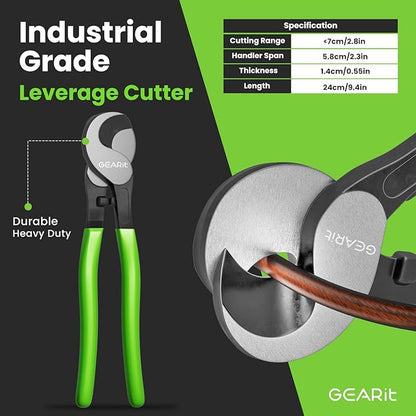 GEARit 8 Gauge Ground Wire Kit, CCA, (25FT Each - Black and Red) All-in-One Kit: Crimping Tool, Cutter, 15 Lugs, and 20 Heat Shrink Wrap