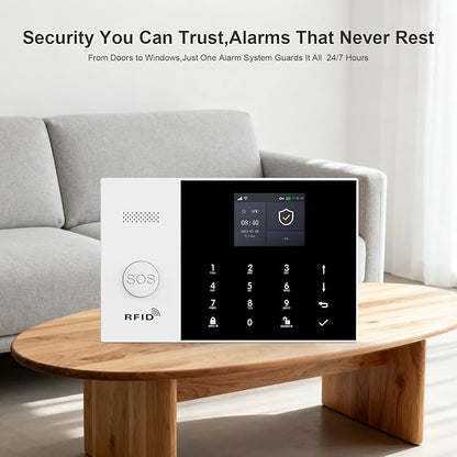 PGST Home Alarm System with T21W HD 5MP Security Camera,Wireless Home Security System with Door Alarm Sensor,Motion Detector,SOS Button,APP Instant Alerts for Villa,Apartment,Kids Safety,Pets