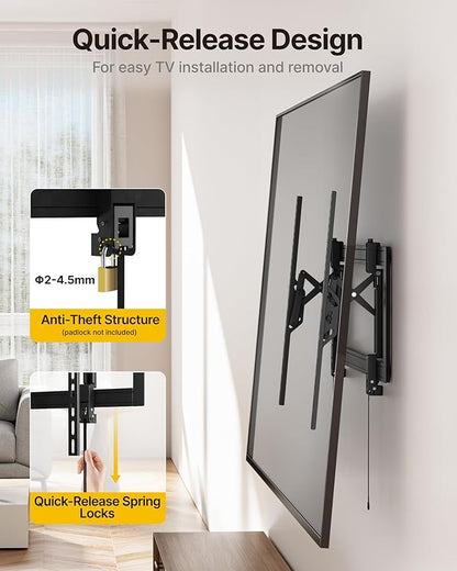 monTEK Heavy Duty Tilting TV Wall Mount for 55–105" Large TVs up to 200 lbs – Low Profile, Universal Fit, Tilt & Swivel Adjustment, 6.8" Extension, Max VESA 1000x600mm, Fits 16"/18"/24"/32" Studs